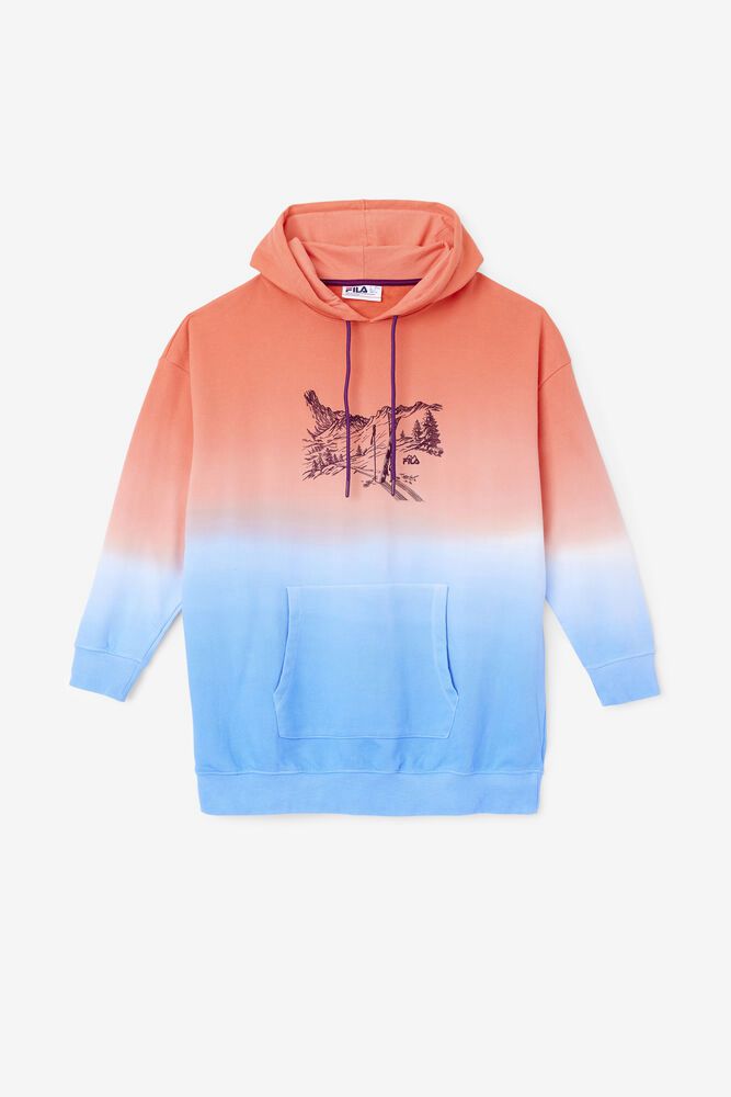 Fila Hoodie Damske Destiny Oversized Oranžové/Modre - DZJON0517